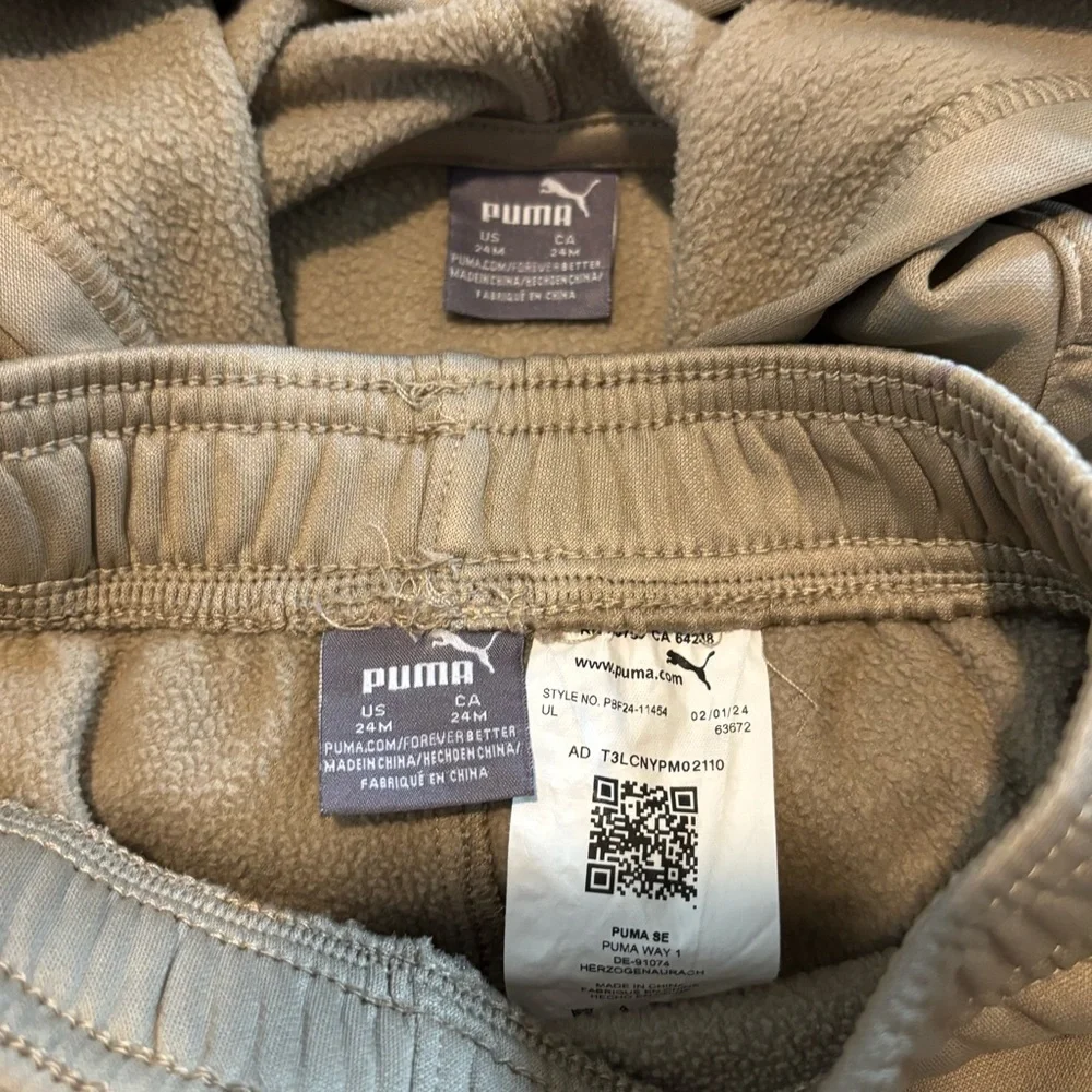 Puma Tan Baby Boy Stylish Hoodie & Pants  Track Suit Set 24mo Athletic Spring - Picture 4 of 11